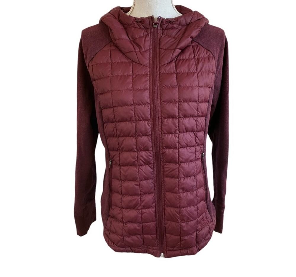 The North Face Women's ThermoBall Hooded Maroon Jacket Medium